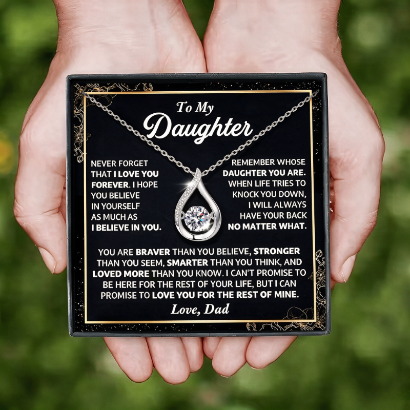 To My Princess Teardrop Pendant Necklace from Dad to Daughter
